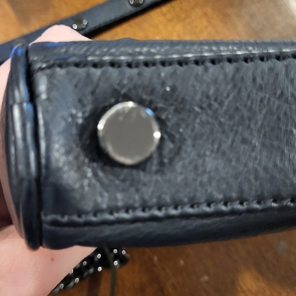 Rebecca Minkoff M.A.C. Black Leather Crossbody Bag Purse With Black Accents - Picture 3 of 16